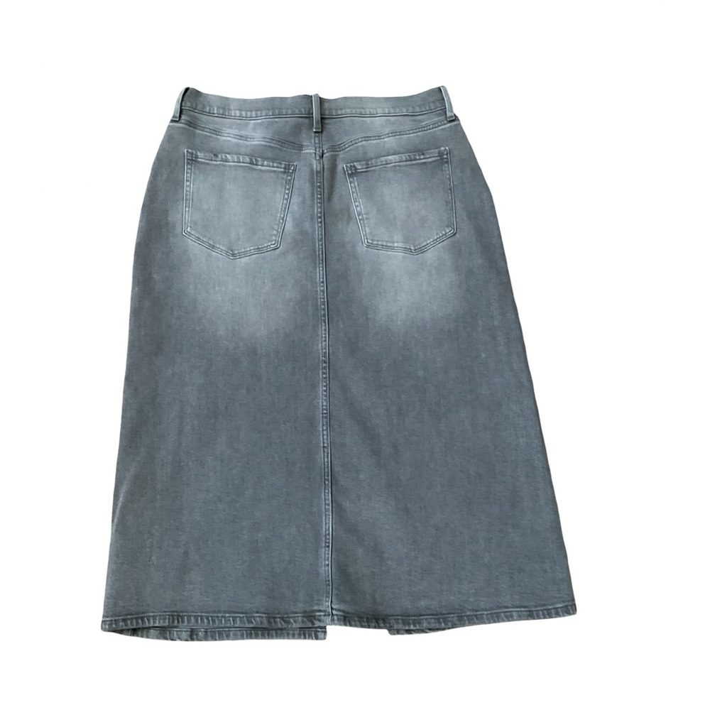 a.n.a High Waist Crystal Embellished Gray Denim Skirt Midi NWT size 12 - Picture 4 of 11